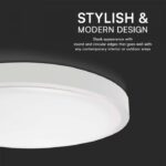 24W LED Πλαφονιέρα Στρογγυλή Φ30cm Λευκή SAMSUNG Chip 2500lm 4000K IP44 V-TAC – 76191-24