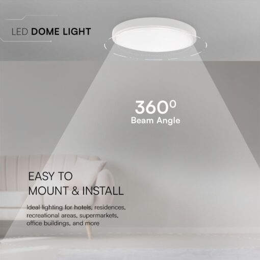 24W LED Πλαφονιέρα Στρογγυλή Φ30cm Λευκή SAMSUNG Chip 2500lm 3000K IP44 V-TAC – 76181-24