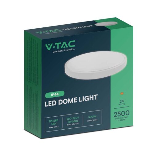 Πλαφονιέρα Οροφής LED 24W SMD 6500K IP44 Λευκού Χρώματος V-TAC – 76201