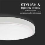 Πλαφονιέρα Οροφής LED 24W SMD 6500K IP44 Λευκού Χρώματος V-TAC – 76201