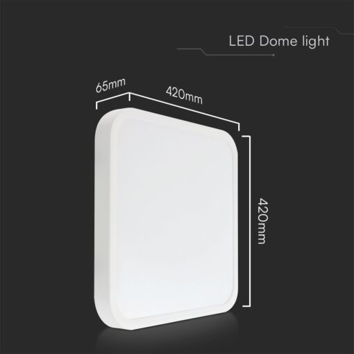 48W LED Πλαφονιέρα Τετράγωνη 40x40cm Λευκή SAMSUNG Chip 5160lm 3000K IP44 V-TAC – 76301-24