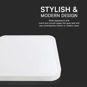 18W LED Πλαφονιέρα Τετράγωνη 25x25cm Λευκή SAMSUNG Chip 2500lm 6500K IP44 V-TAC – 76261-24