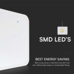 18W LED Πλαφονιέρα Τετράγωνη 25x25cm Λευκή SAMSUNG Chip 2500lm 6500K IP44 V-TAC – 76261-24