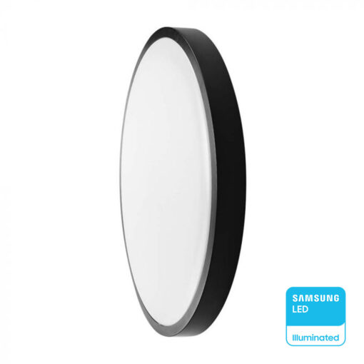 Πλαφονιέρα Στρογγυλή LED 36W 4000K IP44 με Ανιχνευτή Κίνησης Μαύρη V-TAC Samsung Chip – 76711-24