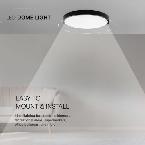 Πλαφονιέρα Οροφής LED 24W 6500K IP44 Μαύρου Χρώματος  V-TAC – 76381