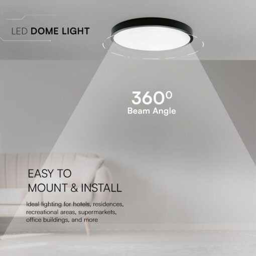 LED Πλαφονιέρα Μαύρη Στρογγυλή Φ35 Samsung Chip 36W 6500K 3820lm IP44 V-TAC – 76411-24