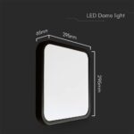 24W LED Πλαφονιέρα Τετράγωνη 30×30 Μαύρη SAMSUNG Chip 2500lm 3000K IP44 V-TAC – 76451-24