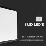 18W LED Πλαφονιέρα Τετράγωνη 25x25cm Μαύρη SAMSUNG Chip 1830lm 3000K IP44 V-TAC – 76421-24