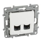 Πρίζα Δικτύου Διπλή RJ 45 UTP Cat6 Λευκή Legrand Niloe – 764574