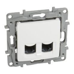 Πρίζα Δικτύου Διπλή RJ 45 UTP Cat6 Λευκή Legrand Niloe – 764574
