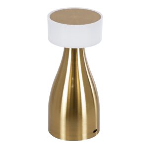 GloboStar® DOLLY 76470 Μοντέρνο Επιτραπέζιο Φωτιστικό Πορτατίφ LED 1.5W 105lm 120° DC 5V Επαναφορτιζόμενο με Μπαταρία Li-ion 1800mAh – Διακόπτη Αφής με 3 Εναλλαγές Φωτισμού CCT Θερμό – Φυσικό – Ψυχρό 1500K – 4500K – 6000K Dimmable – D9 x 21cm – Χρυσό