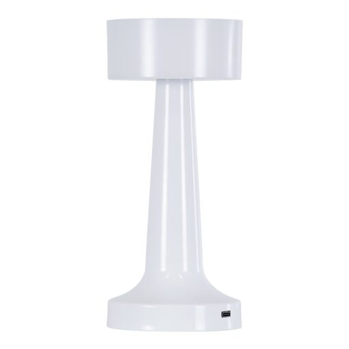GloboStar® NANNA 76471 Μοντέρνο Επιτραπέζιο Φωτιστικό Πορτατίφ LED 1.5W 105lm 120° DC 5V Επαναφορτιζόμενο με Μπαταρία Li-ion 1800mAh – Διακόπτη Αφής με 3 Εναλλαγές Φωτισμού CCT Θερμό – Φυσικό – Ψυχρό 1500K – 4500K – 6000K Dimmable – D9 x 21cm – Λευκό
