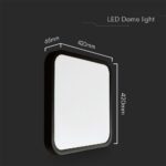 48W LED Πλαφονίερα V-TAC Samsung Chip 3000K Τετράγωνη Μαύρη IP44 – 76481-24