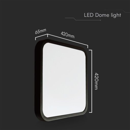 48W LED Πλαφονίερα V-TAC Samsung Chip 3000K Τετράγωνη Μαύρη IP44 – 76481-24