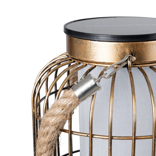 GloboStar® 76487 Αυτόνομο Ηλιακό Κρεμαστό/Επιτραπέζιο Φωτιστικό Φαναράκι LED SMD 1W 100lm με Ενσωματωμένη Μπαταρία 600mAh – Φωτοβολταϊκό Πάνελ με Αισθητήρα Ημέρας-Νύχτας Χάλκινο Αδιάβροχο IP44 Θερμό Λευκό 2700K