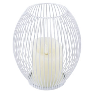 GloboStar® CANDLE 76491 Διακοσμητικό Realistic Κερί με LED Εφέ Κινούμενης Φλόγας – Μπαταρίας 2 x AA (Δεν Συμπεριλαμβάνονται) & Ασύρματο Χειριστήριο IR Θερμό Λευκό 2700K Dimmable Λευκό Φ16 x Υ18cm