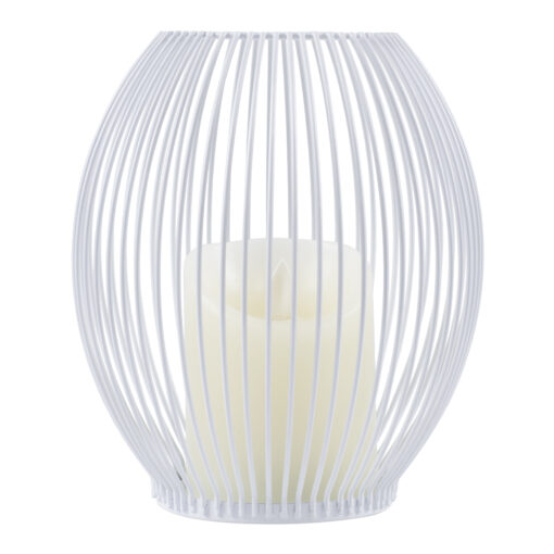 GloboStar® CANDLE 76491 Διακοσμητικό Realistic Κερί με LED Εφέ Κινούμενης Φλόγας – Μπαταρίας 2 x AA (Δεν Συμπεριλαμβάνονται) & Ασύρματο Χειριστήριο IR Θερμό Λευκό 2700K Dimmable Λευκό Φ16 x Υ18cm