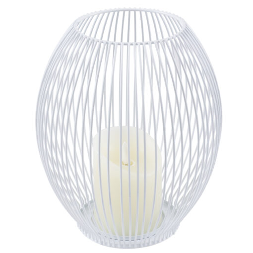 GloboStar® CANDLE 76492 Διακοσμητικό Realistic Κερί με LED Εφέ Κινούμενης Φλόγας – Μπαταρίας 2 x AA (Δεν Συμπεριλαμβάνονται) & Ασύρματο Χειριστήριο IR Θερμό Λευκό 2700K Dimmable Λευκό Φ19 x Υ24cm