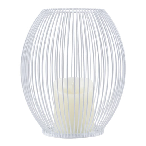 GloboStar® CANDLE 76492 Διακοσμητικό Realistic Κερί με LED Εφέ Κινούμενης Φλόγας – Μπαταρίας 2 x AA (Δεν Συμπεριλαμβάνονται) & Ασύρματο Χειριστήριο IR Θερμό Λευκό 2700K Dimmable Λευκό Φ19 x Υ24cm