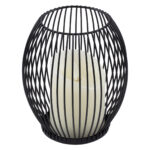 GloboStar® CANDLE 76495 Διακοσμητικό Realistic Κερί με LED Εφέ Κινούμενης Φλόγας – Μπαταρίας 2 x AA (Δεν Συμπεριλαμβάνονται) & Ασύρματο Χειριστήριο IR Θερμό Λευκό 2700K Dimmable Μαύρο Φ14 x Υ16cm