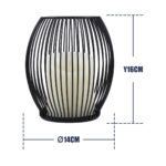 GloboStar® CANDLE 76495 Διακοσμητικό Realistic Κερί με LED Εφέ Κινούμενης Φλόγας – Μπαταρίας 2 x AA (Δεν Συμπεριλαμβάνονται) & Ασύρματο Χειριστήριο IR Θερμό Λευκό 2700K Dimmable Μαύρο Φ14 x Υ16cm