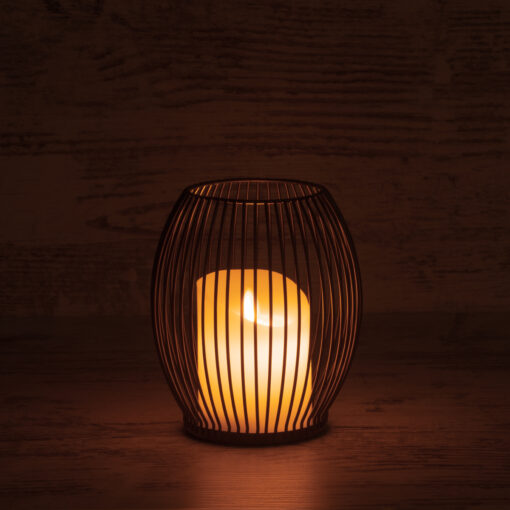 GloboStar® CANDLE 76495 Διακοσμητικό Realistic Κερί με LED Εφέ Κινούμενης Φλόγας – Μπαταρίας 2 x AA (Δεν Συμπεριλαμβάνονται) & Ασύρματο Χειριστήριο IR Θερμό Λευκό 2700K Dimmable Μαύρο Φ14 x Υ16cm