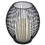 GloboStar® CADLE 76496 Διακοσμητικό Realistic Κερί με LED Εφέ Κινούμενης Φλόγας – Μπαταρίας 2 x AA (Δεν Συμπεριλαμβάνονται) & Ασύρματο Χειριστήριο IR Θερμό Λευκό 2700K Dimmable Μαύρο Φ16 x Υ18cm