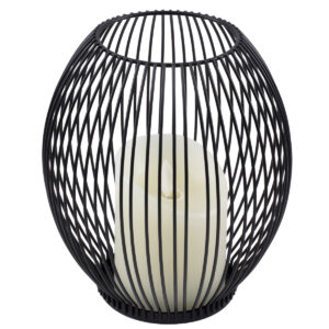 GloboStar® CADLE 76496 Διακοσμητικό Realistic Κερί με LED Εφέ Κινούμενης Φλόγας – Μπαταρίας 2 x AA (Δεν Συμπεριλαμβάνονται) & Ασύρματο Χειριστήριο IR Θερμό Λευκό 2700K Dimmable Μαύρο Φ16 x Υ18cm