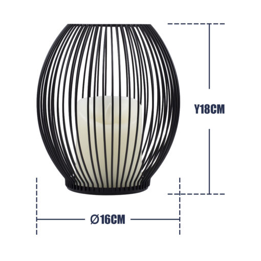 GloboStar® CADLE 76496 Διακοσμητικό Realistic Κερί με LED Εφέ Κινούμενης Φλόγας – Μπαταρίας 2 x AA (Δεν Συμπεριλαμβάνονται) & Ασύρματο Χειριστήριο IR Θερμό Λευκό 2700K Dimmable Μαύρο Φ16 x Υ18cm