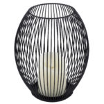 GloboStar® CANDLE 76497 Διακοσμητικό Realistic Κερί με LED Εφέ Κινούμενης Φλόγας – Μπαταρίας 2 x AA (Δεν Συμπεριλαμβάνονται) & Ασύρματο Χειριστήριο IR Θερμό Λευκό 2700K Dimmable Μαύρο Φ19 x Υ24cm