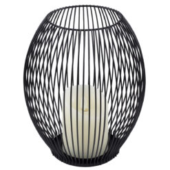 GloboStar® CANDLE 76497 Διακοσμητικό Realistic Κερί με LED Εφέ Κινούμενης Φλόγας – Μπαταρίας 2 x AA (Δεν Συμπεριλαμβάνονται) & Ασύρματο Χειριστήριο IR Θερμό Λευκό 2700K Dimmable Μαύρο Φ19 x Υ24cm
