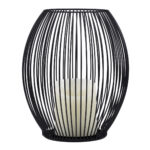 GloboStar® CANDLE 76497 Διακοσμητικό Realistic Κερί με LED Εφέ Κινούμενης Φλόγας – Μπαταρίας 2 x AA (Δεν Συμπεριλαμβάνονται) & Ασύρματο Χειριστήριο IR Θερμό Λευκό 2700K Dimmable Μαύρο Φ19 x Υ24cm