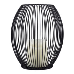 GloboStar® CANDLE 76497 Διακοσμητικό Realistic Κερί με LED Εφέ Κινούμενης Φλόγας – Μπαταρίας 2 x AA (Δεν Συμπεριλαμβάνονται) & Ασύρματο Χειριστήριο IR Θερμό Λευκό 2700K Dimmable Μαύρο Φ19 x Υ24cm