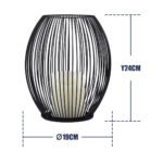 GloboStar® CANDLE 76497 Διακοσμητικό Realistic Κερί με LED Εφέ Κινούμενης Φλόγας – Μπαταρίας 2 x AA (Δεν Συμπεριλαμβάνονται) & Ασύρματο Χειριστήριο IR Θερμό Λευκό 2700K Dimmable Μαύρο Φ19 x Υ24cm