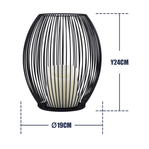 GloboStar® CANDLE 76497 Διακοσμητικό Realistic Κερί με LED Εφέ Κινούμενης Φλόγας – Μπαταρίας 2 x AA (Δεν Συμπεριλαμβάνονται) & Ασύρματο Χειριστήριο IR Θερμό Λευκό 2700K Dimmable Μαύρο Φ19 x Υ24cm