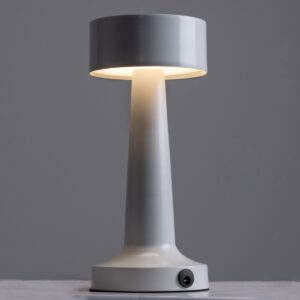 GloboStar® BELLA 76502 Μοντέρνο Επιτραπέζιο Φωτιστικό Πορτατίφ LED 1.5W 105lm 120° DC 5V Επαναφορτιζόμενο με Μπαταρία Li-ion 1800mAh – Διακόπτη Αφής με 3 Εντάσεις Φωτισμού Θερμό Λευκό 2700K Dimmable – Φ9 x 21cm – Λευκό