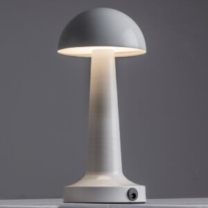 GloboStar® COCO 76508 Μοντέρνο Επιτραπέζιο Φωτιστικό Πορτατίφ LED 1.5W 105lm 120° DC 5V Επαναφορτιζόμενο με Μπαταρία 1800mAh – Διακόπτη Αφής με 3 Εντάσεις Φωτισμού Θερμό Λευκό 2700K Dimmable – Φ10 x 22cm – Λευκό