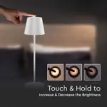 LED φωτιστικό γραφείου 2W επαναφορτιζόμενο 3000Κ με λευκό σώμα dimmable V-TAC – 7651