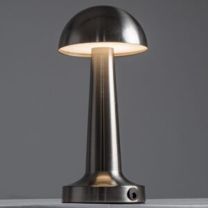 GloboStar® COCO 76510 Μοντέρνο Επιτραπέζιο Φωτιστικό Πορτατίφ LED 1.5W 105lm 120° DC 5V Επαναφορτιζόμενο με Μπαταρία Li-ion 1800mAh – Διακόπτη Αφής με 3 Εντάσεις Φωτισμού Θερμό Λευκό 2700K Dimmable – Φ10 x 22cm – Ασημί