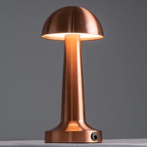 GloboStar® COCO 76511 Μοντέρνο Επιτραπέζιο Φωτιστικό Πορτατίφ LED 1.5W 105lm 120° DC 5V Επαναφορτιζόμενο με Μπαταρία Li-ion 1800mAh – Διακόπτη Αφής με 3 Εντάσεις Φωτισμού Θερμό Λευκό 2700K Dimmable – Φ10 x 22cm – Χάλκινο
