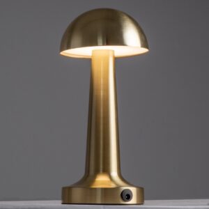 GloboStar® COCO 76512 Μοντέρνο Επιτραπέζιο Φωτιστικό Πορτατίφ LED 1.5W 105lm 120° DC 5V Επαναφορτιζόμενο με Μπαταρία Li-ion 1800mAh – Διακόπτη Αφής με 3 Εντάσεις Φωτισμού Θερμό Λευκό 2700K Dimmable – Φ10 x 22cm – Χρυσό