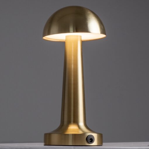 GloboStar® COCO 76512 Μοντέρνο Επιτραπέζιο Φωτιστικό Πορτατίφ LED 1.5W 105lm 120° DC 5V Επαναφορτιζόμενο με Μπαταρία Li-ion 1800mAh – Διακόπτη Αφής με 3 Εντάσεις Φωτισμού Θερμό Λευκό 2700K Dimmable – Φ10 x 22cm – Χρυσό