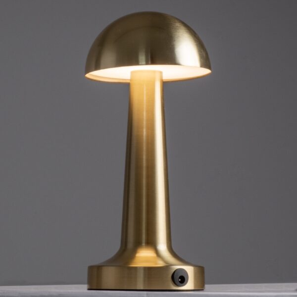 GloboStar® COCO 76512 Μοντέρνο Επιτραπέζιο Φωτιστικό Πορτατίφ LED 1.5W 105lm 120° DC 5V Επαναφορτιζόμενο με Μπαταρία Li-ion 1800mAh – Διακόπτη Αφής με 3 Εντάσεις Φωτισμού Θερμό Λευκό 2700K Dimmable – Φ10 x 22cm – Χρυσό