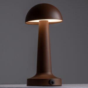 GloboStar® COCO 76513 Μοντέρνο Επιτραπέζιο Φωτιστικό Πορτατίφ LED 1.5W 105lm 120° DC 5V Επαναφορτιζόμενο με Μπαταρία Li-ion 1800mAh – Διακόπτη Αφής με 3 Εντάσεις Φωτισμού Θερμό Λευκό 2700K Dimmable – Φ10 x 22cm – Σκούρο Καφέ