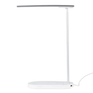GloboStar® FIARIA 76531 Μοντέρνο Επιτραπέζιο Φωτιστικό Πορτατίφ LED 5W 500lm 180° DC 5V – με Ασύρματη Φόρτιση – Wireless Charger – Διακόπτη Αφής – CCT Θερμό Λευκό 2700K – Φυσικό Λευκό 4500K – Ψυχρό Λευκό 6000K Dimmable – Μ25 x Π10.5 x Υ35.5 – Λευκό