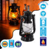 GloboStar® 76546 Vintage Επιτραπέζιο Διακοσμητικό Φωτιστικό LED Retro Μαύρο Φαναράκι Flame Effect 10W 500lm Επαναφορτιζόμενο με Διακόπτη On/Off & Καλώδιο Πρίζα Σούκο – Μπαταρίας 2×18650 4000Mah (Περιλαμβάνονται) Ultra Θερμό Λευκό 1800K