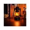 GloboStar® 76546 Vintage Επιτραπέζιο Διακοσμητικό Φωτιστικό LED Retro Μαύρο Φαναράκι Flame Effect 10W 500lm Επαναφορτιζόμενο με Διακόπτη On/Off & Καλώδιο Πρίζα Σούκο – Μπαταρίας 2×18650 4000Mah (Περιλαμβάνονται) Ultra Θερμό Λευκό 1800K