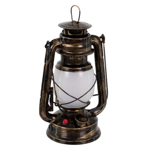 GloboStar® 76547 Vintage Επιτραπέζιο Διακοσμητικό Φωτιστικό LED Retro Μπρούτζινο Φαναράκι Flame Effect 10W 500lm Επαναφορτιζόμενο με Διακόπτη On/Off & Καλώδιο Πρίζα Σούκο – Μπαταρίας 2×18650 4000Mah (Περιλαμβάνονται) Ultra Θερμό Λευκό 1800K