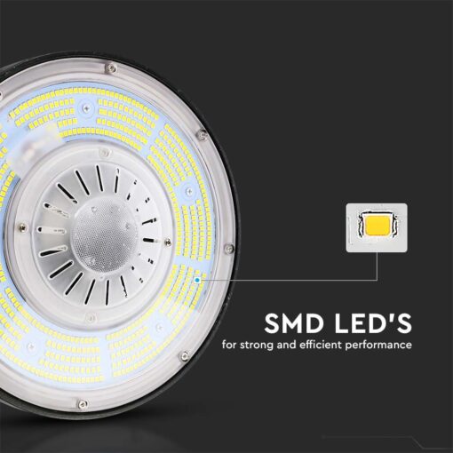 LED Καμπάνα 100W Dimmable V-TAC Pro Μαύρη 18500lm Φυσικό Λευκό 4000K IP65 – 7655