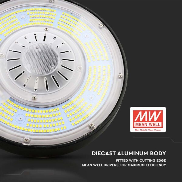 LED Καμπάνα 100W Dimmable V-TAC Pro Μαύρη 18500lm Φυσικό Λευκό 4000K IP65 – 7655